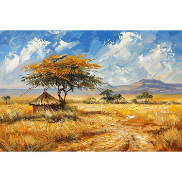 African Landscape Oil Canvas